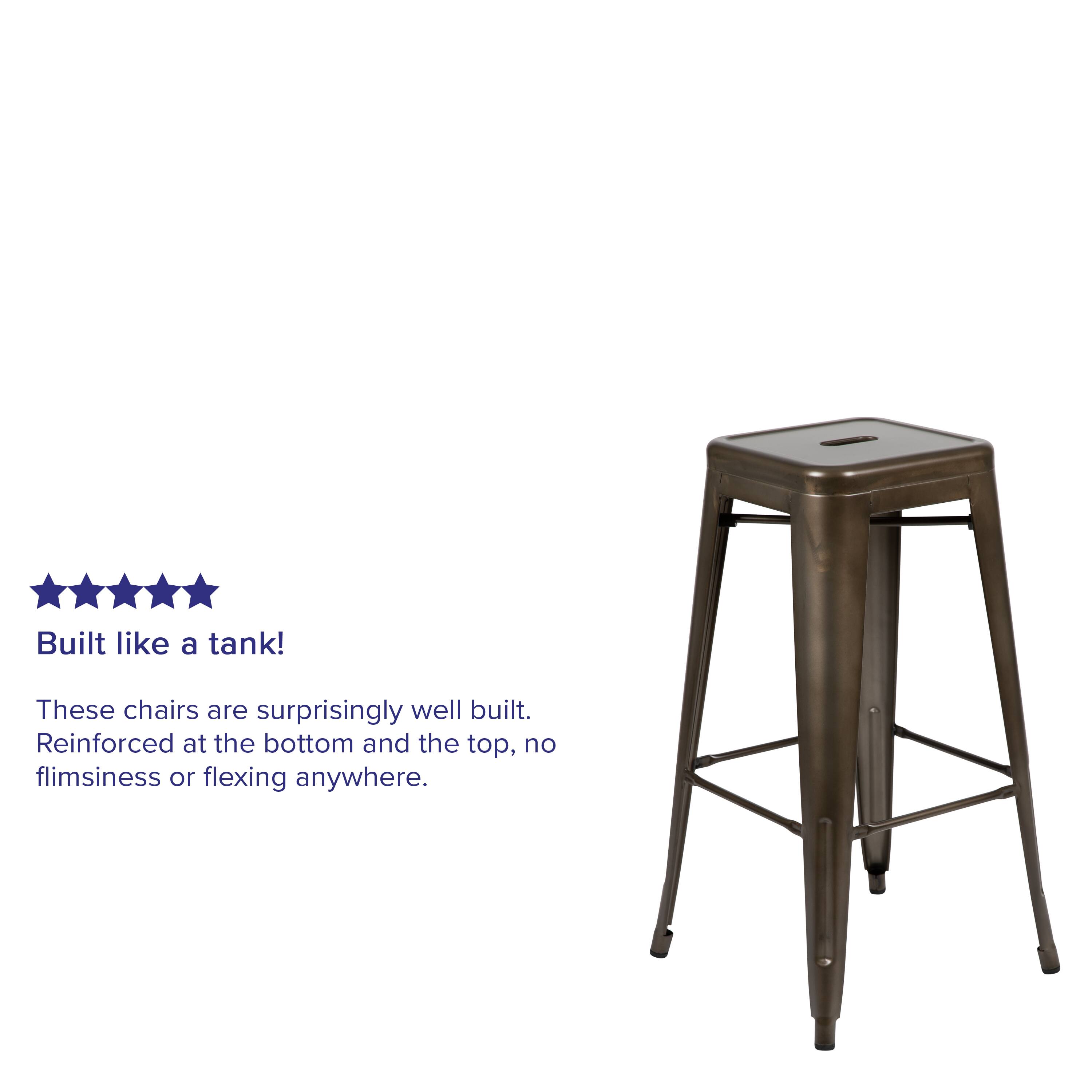 Alt View 12. Alamont Home - 30" High Metal Indoor Bar Stool - Stackable Set of 4 - Gun Metal.