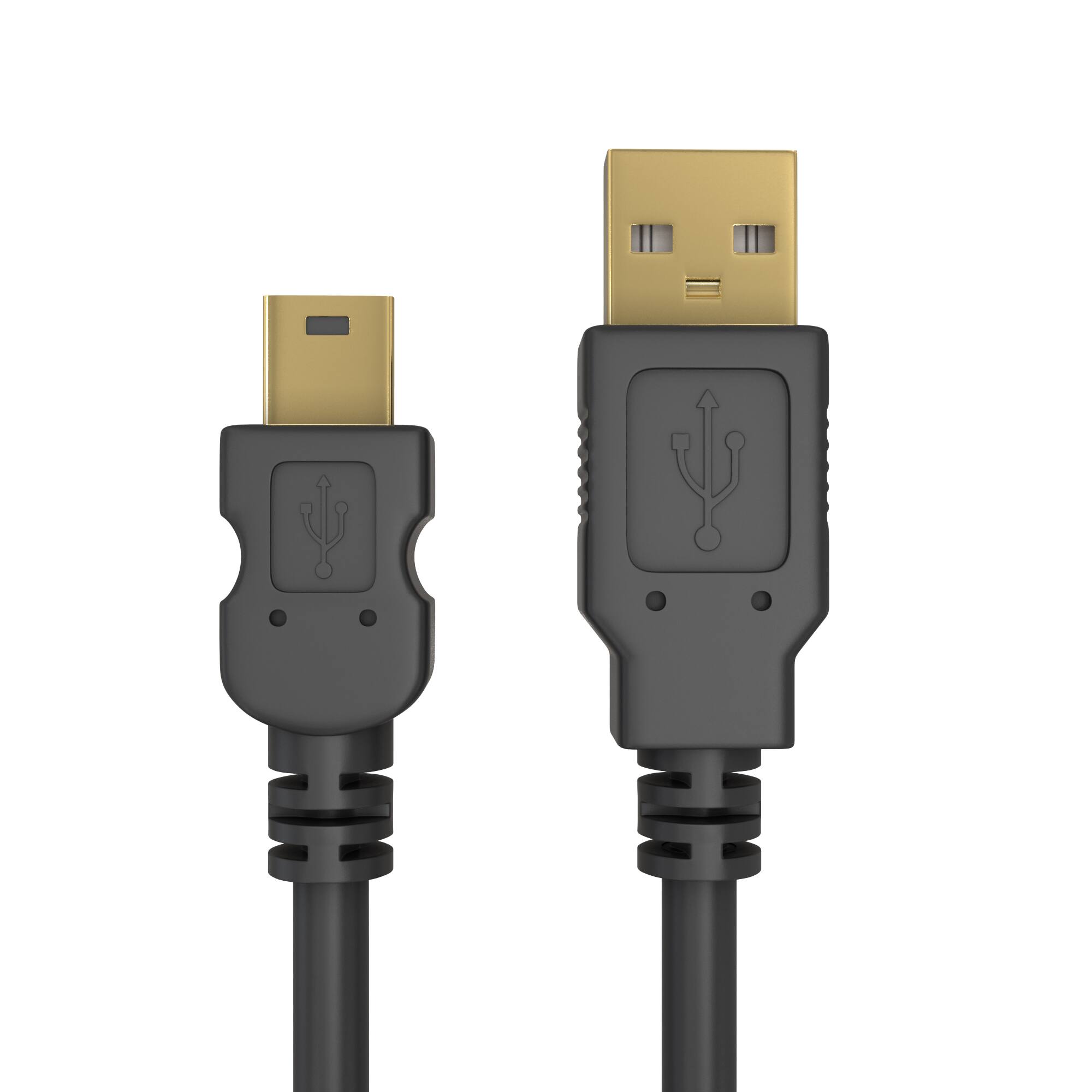 Back. Cmple.com - Cmple - Mini USB Cable 3ft USB 2.0 A to Mini B Data Transfer Charging Cables 5 Pin Mini to Standard Cord - Black.