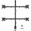 Front. Mount-It! - Quad Monitor Desk Mount — Full Motion Arms, Height Adjustable, Fits Four 17"–32" Screens - Black.
