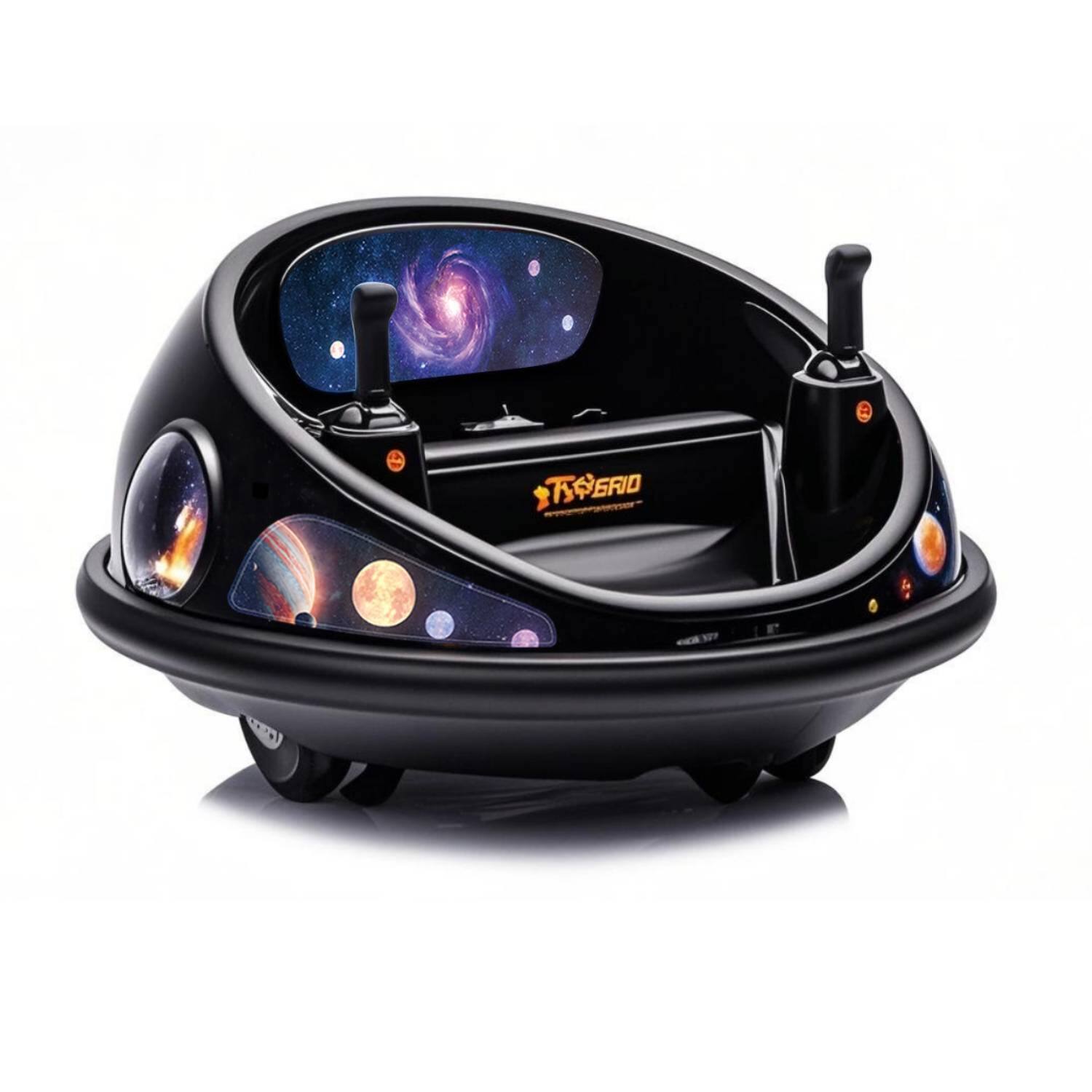 Qeetex - 12V Ride on Electric Bumper Car for Kids & Toddlers, Dual Motor for Kids Best Gift - Black
