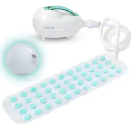 SereneLife - Bubble Bath Mat – Portable Spa with Adjustable Waterproof LED Light & Remote Control (Teal)