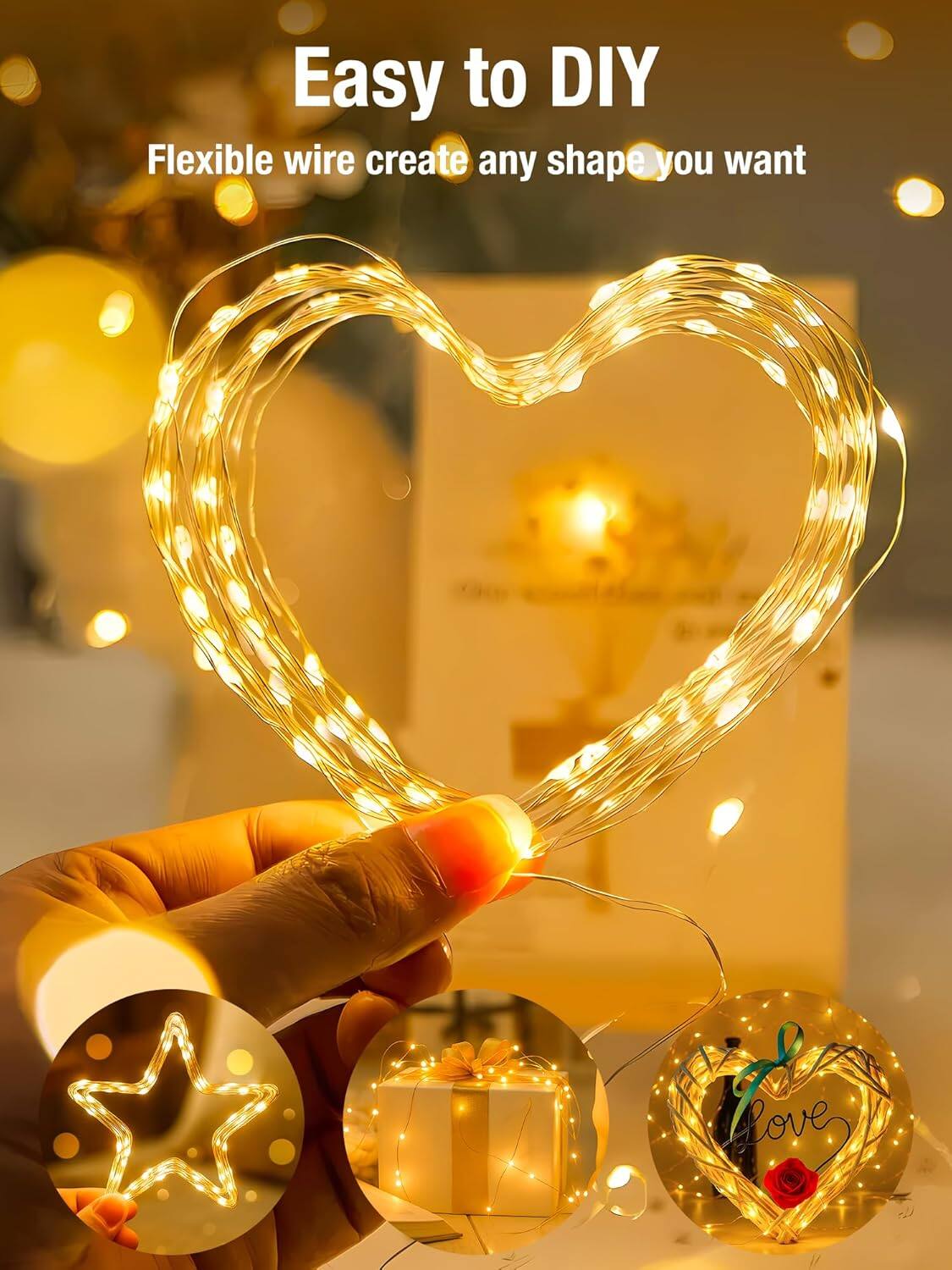 Easy to DIY  
Flexible wire create any shape you want
