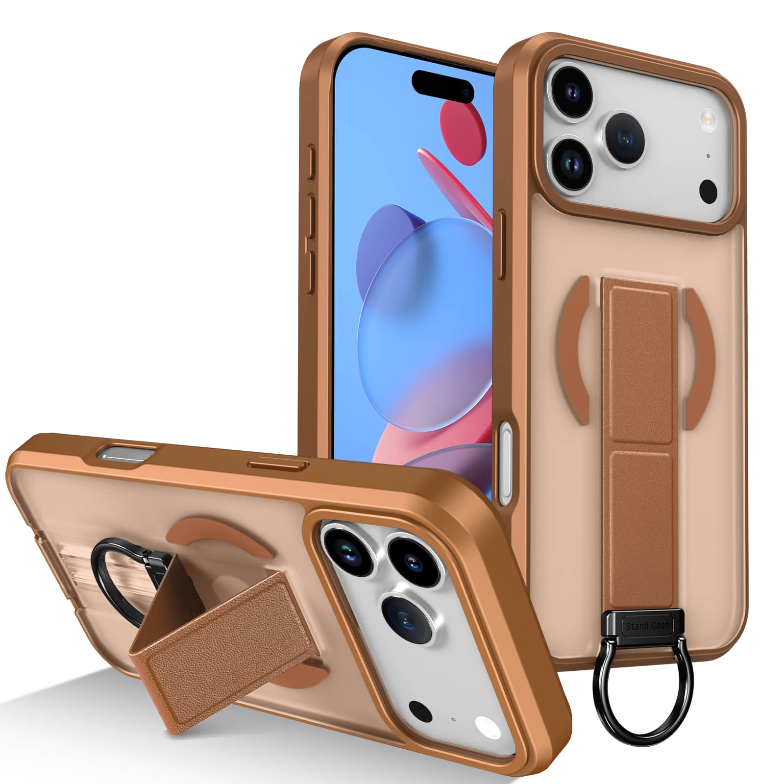 Photos - Case Magnetic Dteck -   for Apple iPhone 17 Pro,Shockproof Cover with Grip Ring,Support Wireless Charging Matte Stand  - K 