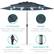 UV Protection: Fabric shade made from quality polyester to diffuse sunlight.
Durable: Powder-coated steel withstands wear over time.
Built-In Crank: Pully-assisted crank opens and closes the umbrella.
Push-Button Tilt: Freely adjust the angle with a locking tilt joint.