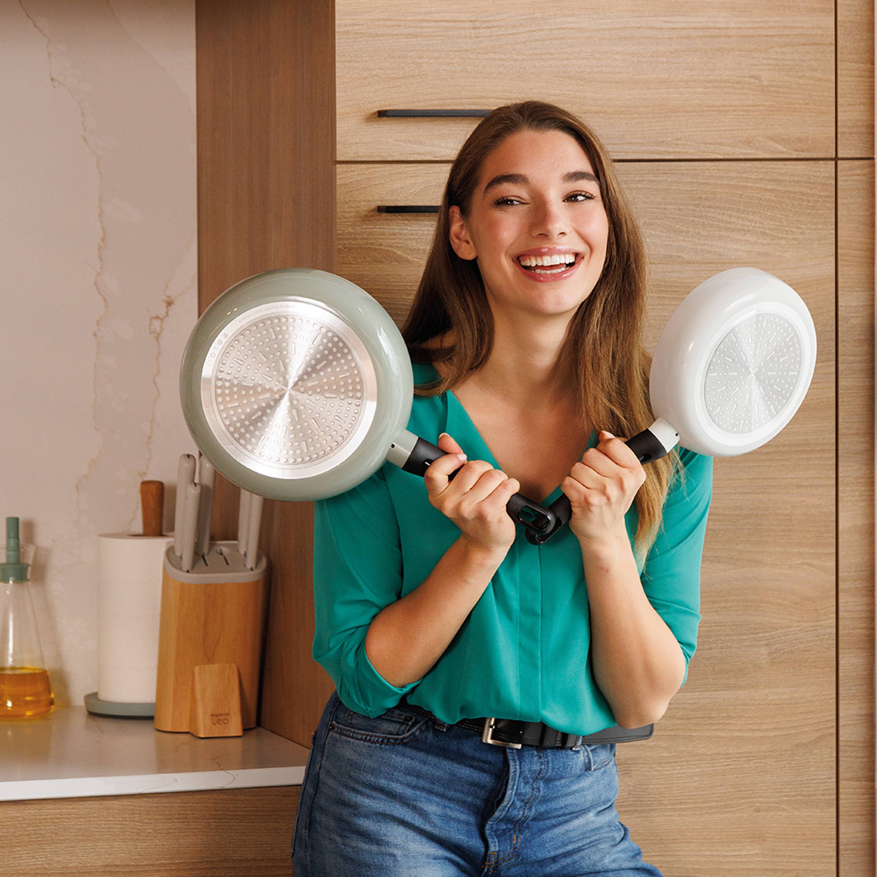 Alt View 1. BergHOFF - BergHOFF Leo Glints 2pc Nonstick Ceramic Large Fry Pan Set, Spirit - Spirit.