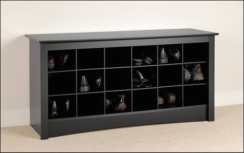 Prepac Shoe Cubby Bench, Black