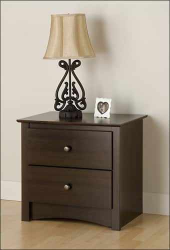 Front Standard. Prepac - Fremont 2-Drawer Nightstand.