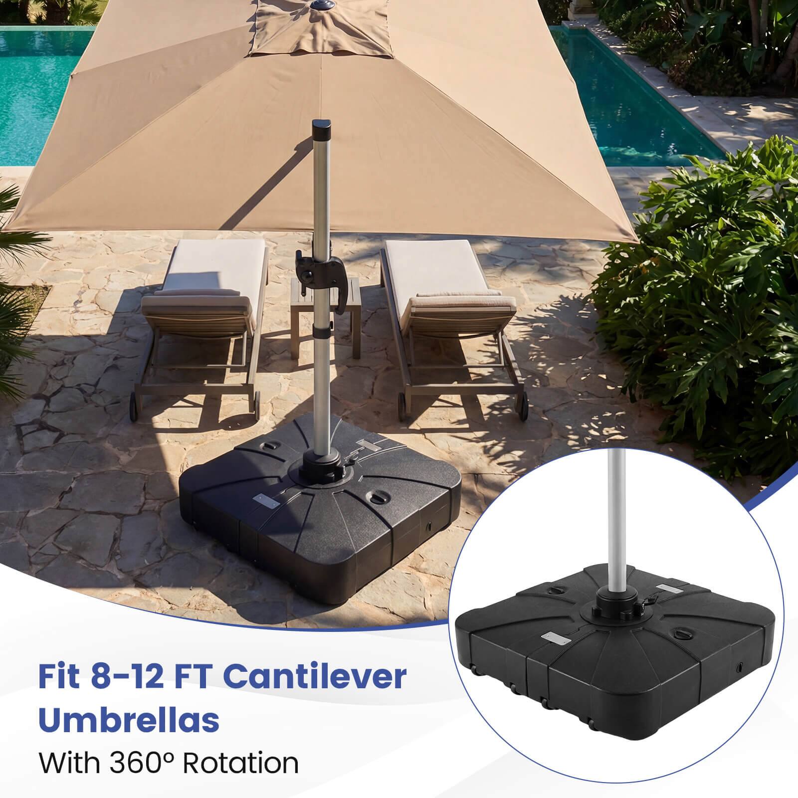 Fit 8-12 FT Cantilever Umbrellas  
With 360° Rotation