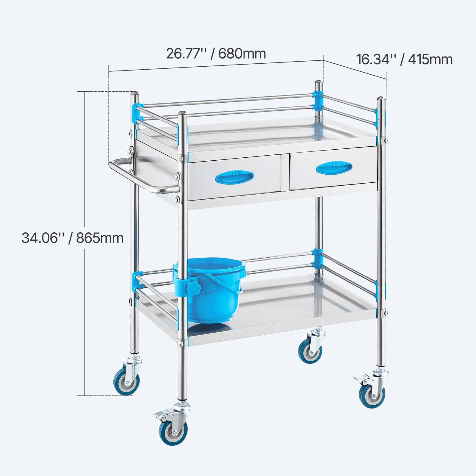 26.77" / 680mm, 16.34" / 415mm, 34.06" / 865mm