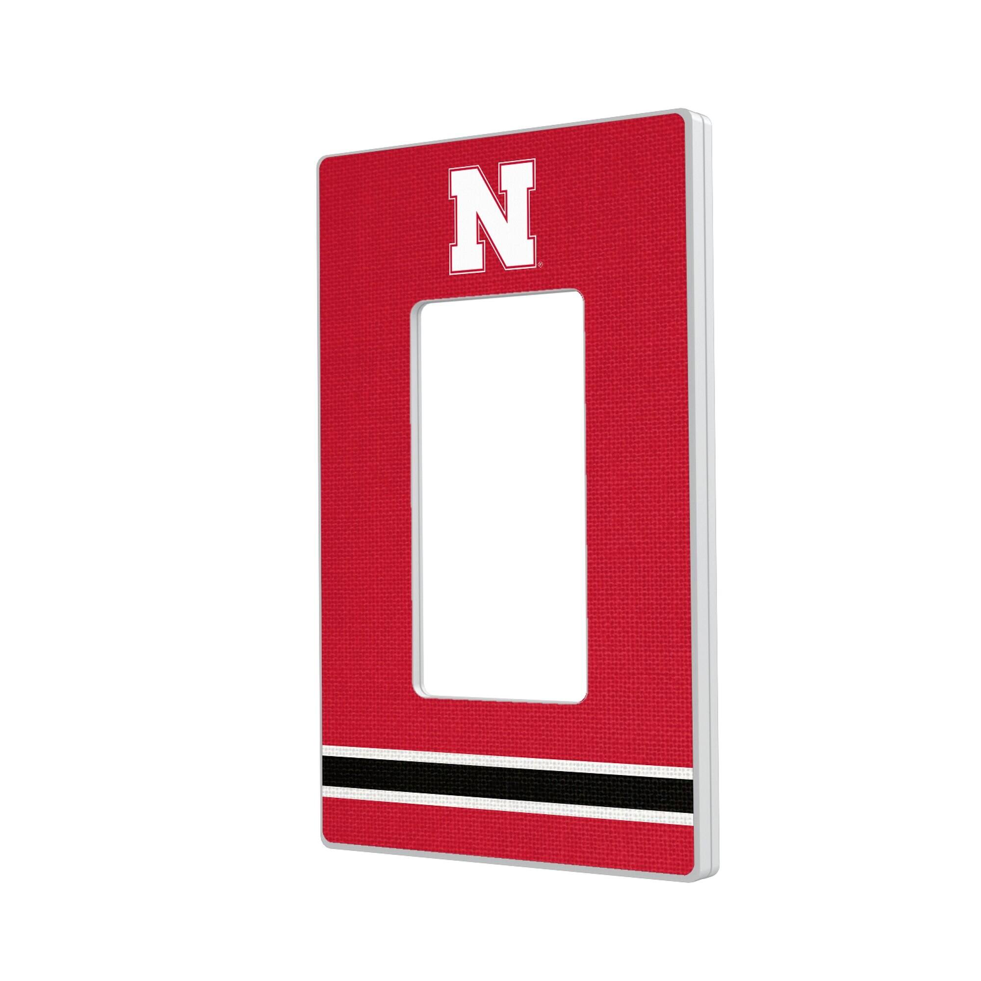 Keyscaper - Nebraska Huskers Stripe Design Single Rocker Lightswitch Plate - Multicolor