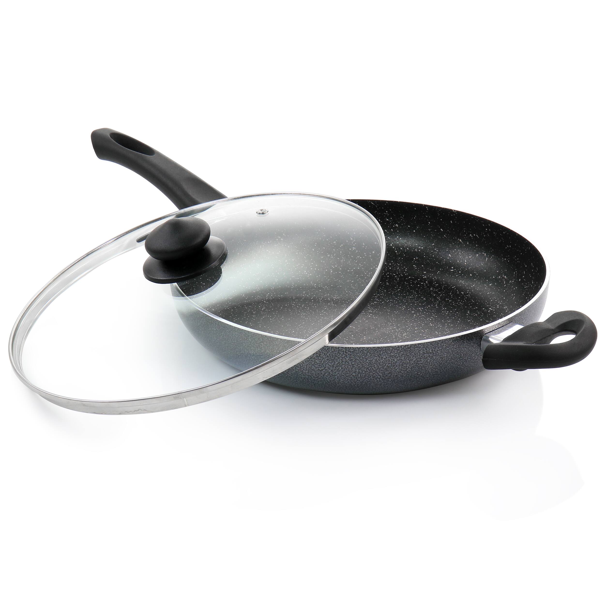 Alt View 1. Oster - Oster Pallermo 3.5 Quart Aluminum Nonstick Saute Pan in Charcoal with Lid - Black.