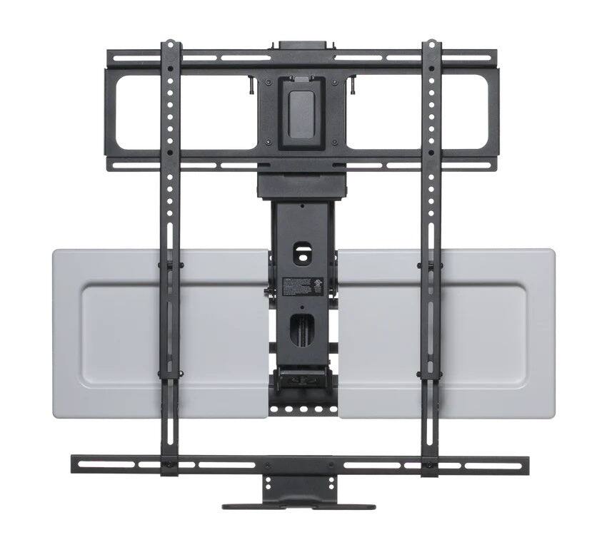 Alt View 1. MantelMount - MM540 Above Fireplace Pull Down TV Mount for 44"–80" TVs to 90 lbs, Patented Heat Sensor Handles & Auto-Straightening - Black.