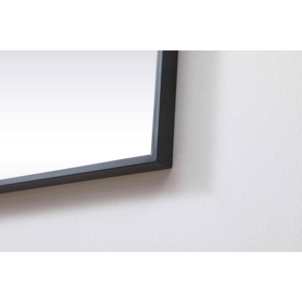 Back. Elegant Decor - Metal Frame Square Mirror 30 inch in Black - Black.