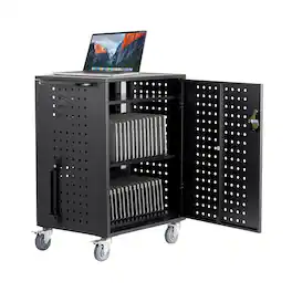 VEVOR - Charging Cart, 36 Device Mobile Charging Station, Up to 15.6 in Screen Size, Office and Classroom Mobile Charging Cart - Black