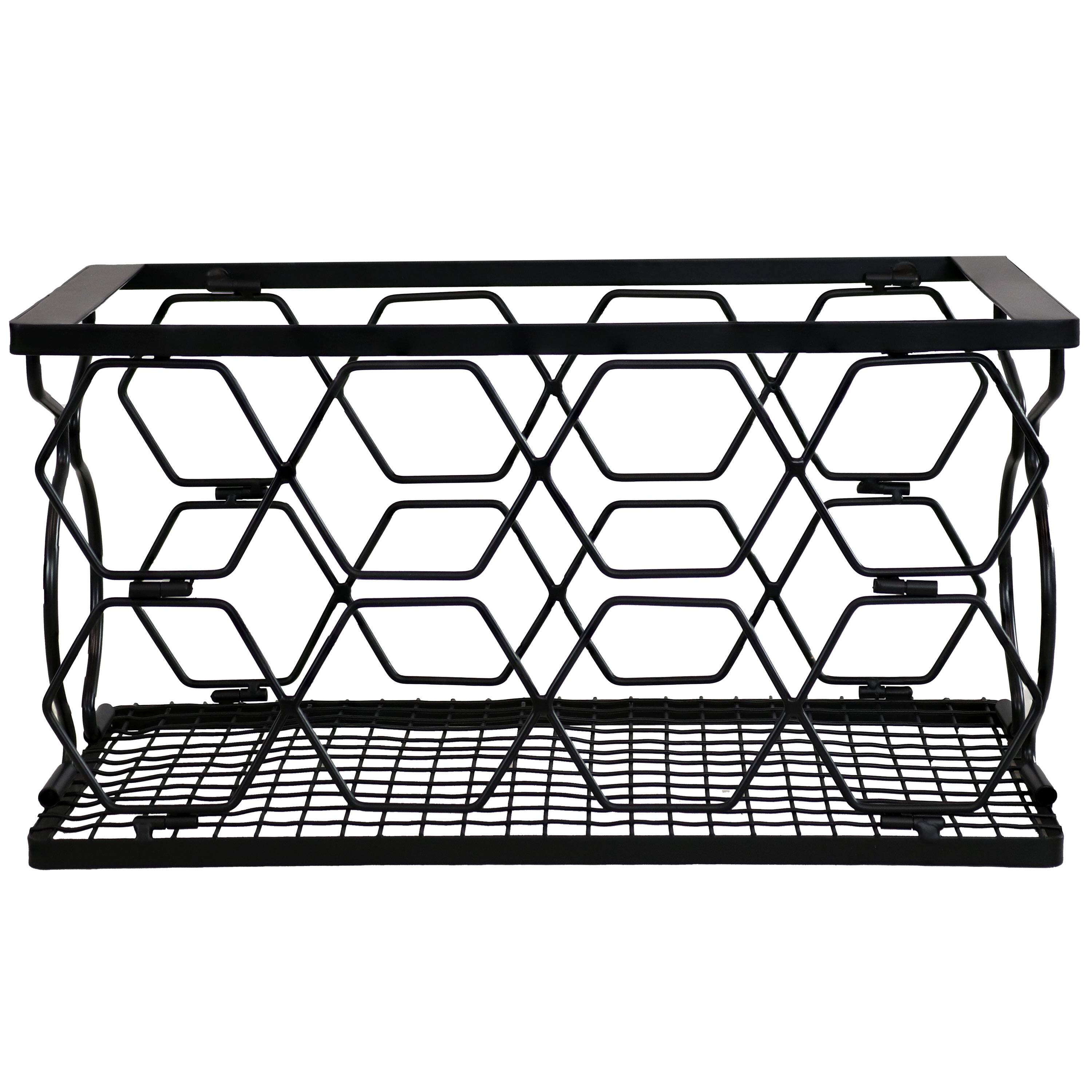 Alt View 3. Sunnydaze - 8-Bottle Collapsible Wire Tabletop Wine Rack - Black.