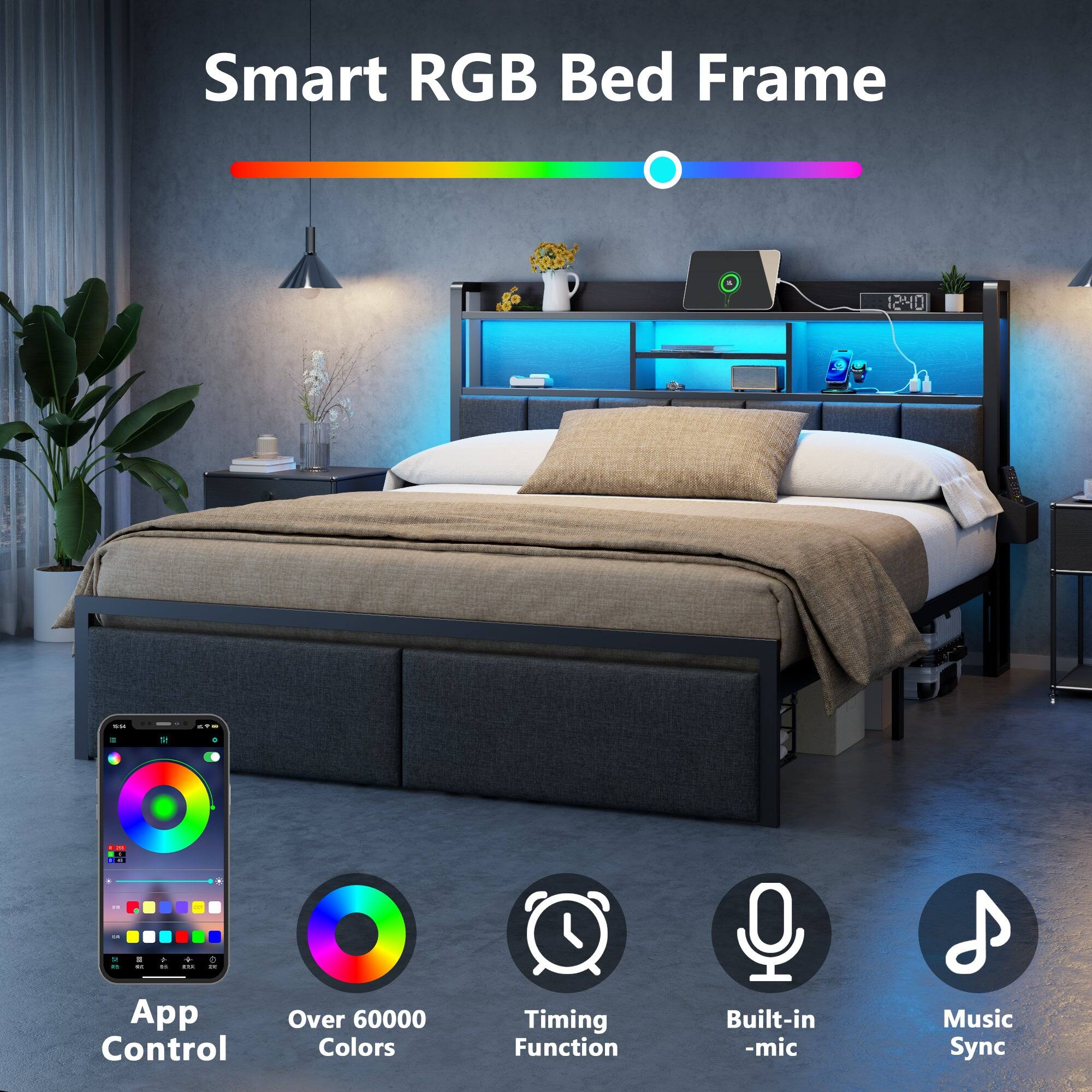 Smart RGB Bed Frame

App Control  
Over 60000 Colors  
Timing Function  
Built-in -mic  
Music Sync