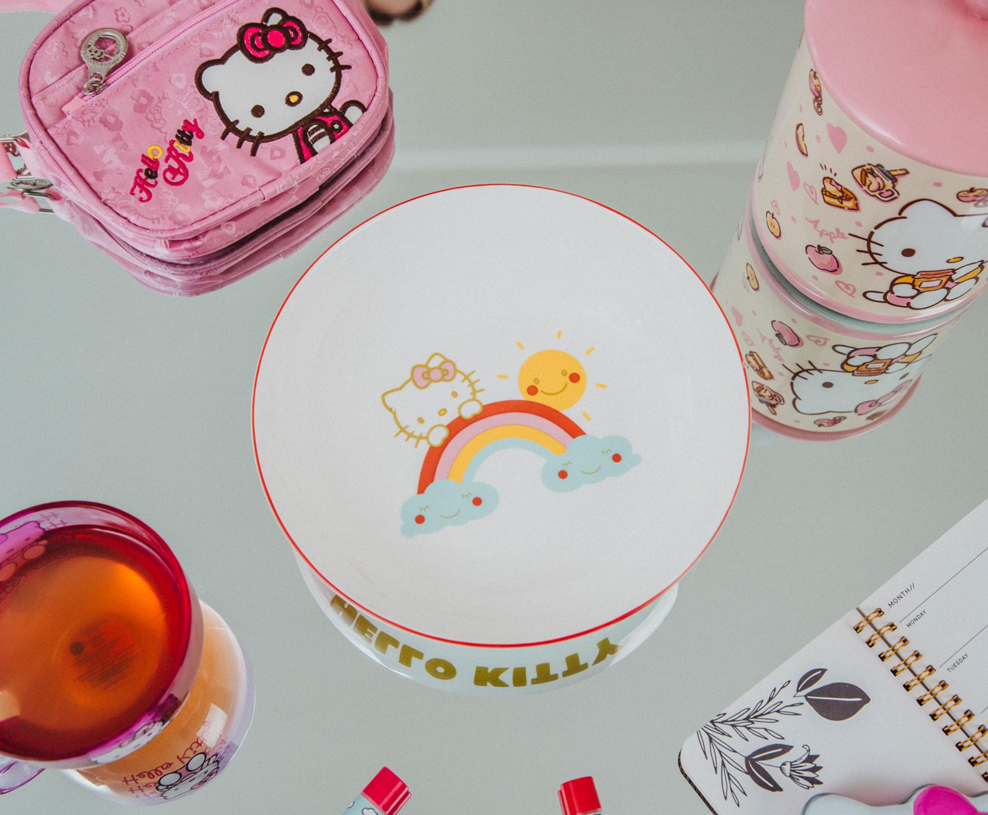 Sure, here is the corrected and grouped text from the image:

**Top Left:**
- Hello Kitty

**Top Right:**
- Hello Kitty

**Center:**
- METRO KILLA

**Bottom Right:**
- NIGHTLY
- MONDAY
- TUESDAY