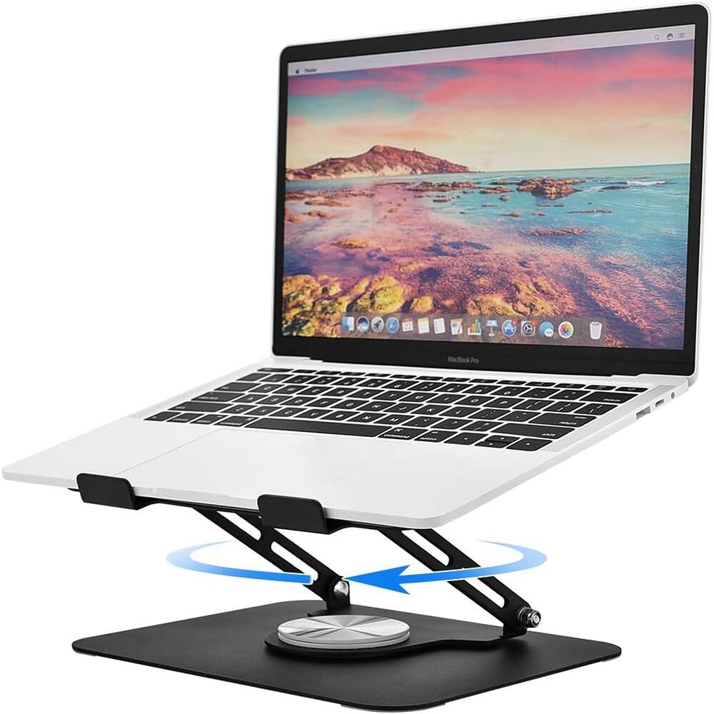 ACJPR - Adjustable Laptop Stand, 360° Swivel Ergonomic Computer Riser - Black