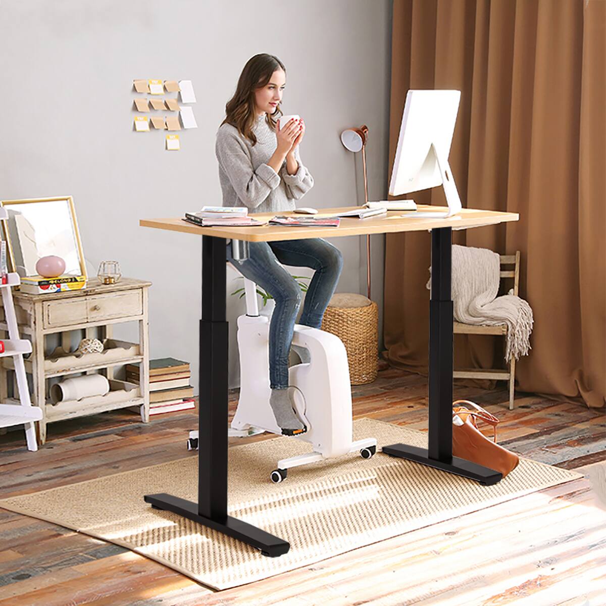 Alt View 1. Costway - Costway Electric Stand Up Desk Frame Single Motor Height Adjustable w/ Controller - Black.