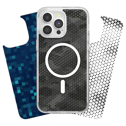 Front. PopSockets - Looks iPhone 15 Pro Max Swappable Graphic Case Inserts (3 per pack) - compatible w/ PopSockets PopCase only - Geo Collection.
