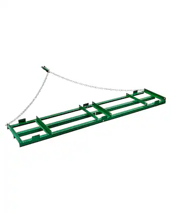 Front. VEVOR - Drag Harrow, 8 ft Heavy Duty Tow Behind Drag Harrow with Adjustable Bars & 72 in Chain, Driveway Grader Landscape Rake - Green.