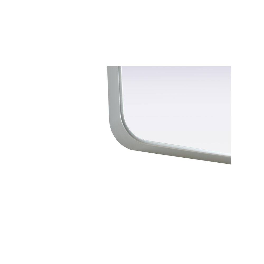 Left. Elegant Decor - Contour Metal Rectangle Mirror 22x30 in Silver - Silver.
