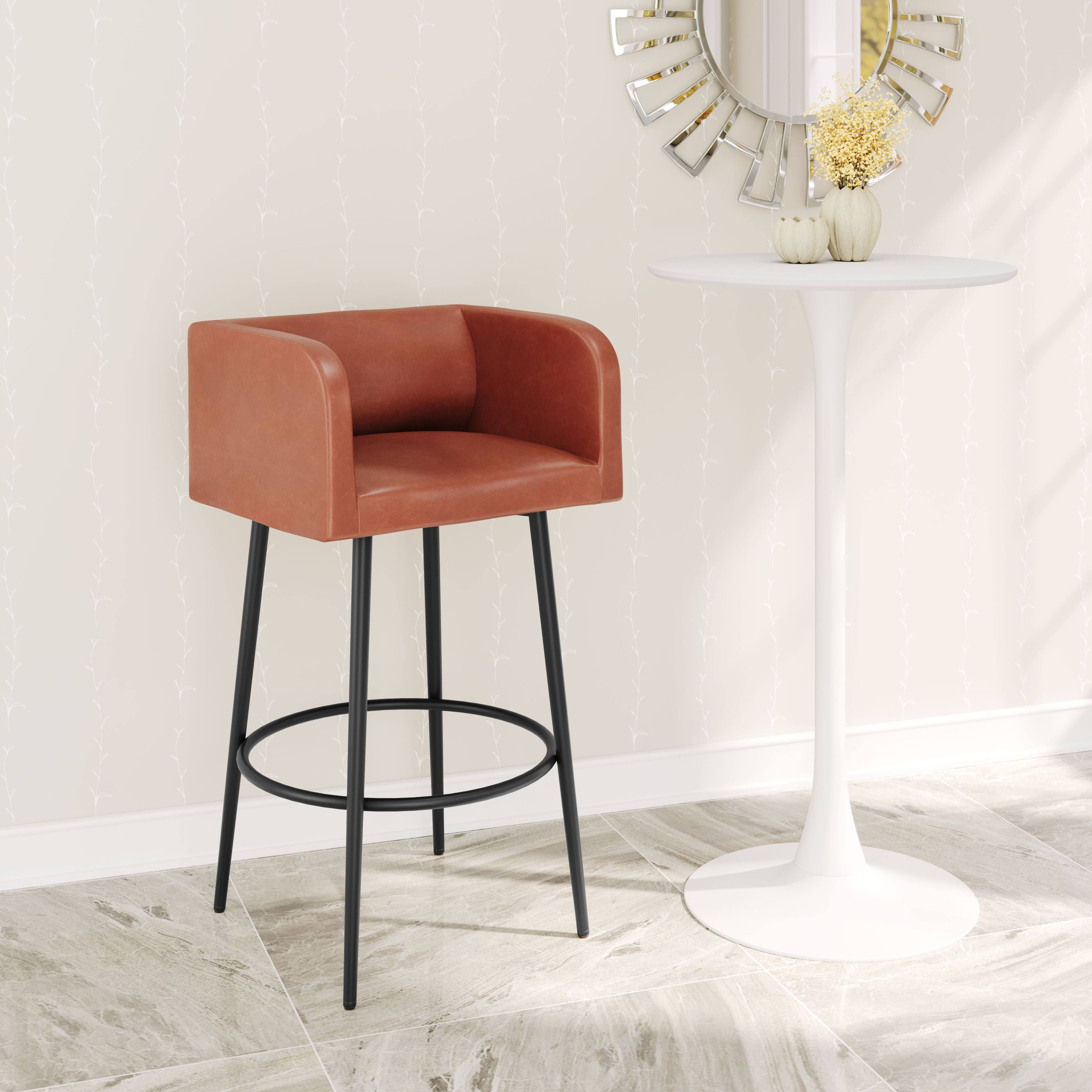 Angle. Hivvago - Horbat Barstool (Set of 2) Brown - Brown.