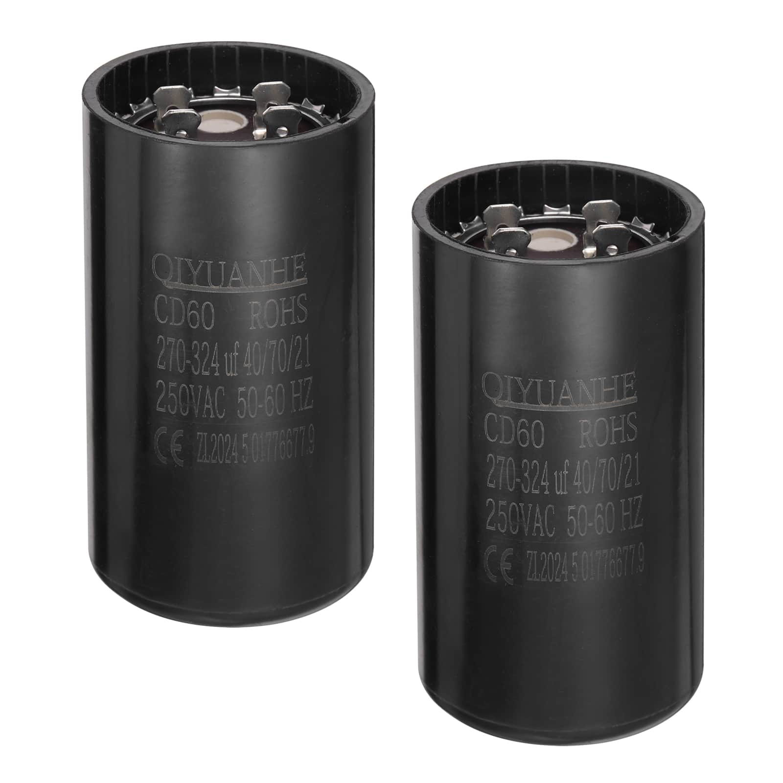 Unique Bargains - 2pcs CD60 Motor Run Capacitor, 270-324uF MFD AC250V, 50-60Hz, for Motor 46x86mm - Black price history on PriceWatchPro