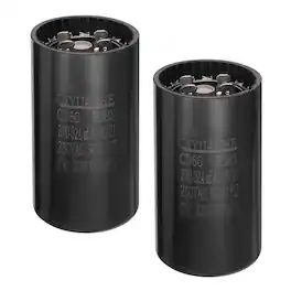 Unique Bargains - 2pcs CD60 Motor Run Capacitor, 270-324uF MFD AC250V, 50-60Hz, for Motor 46x86mm - Black