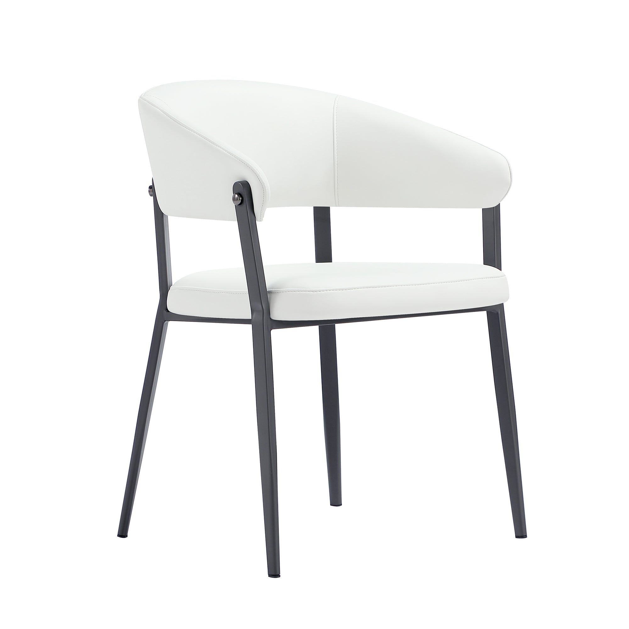 Alt View 2. Manhattan Comfort - Belle Modern Metal Upholstered Dining Chair - White.