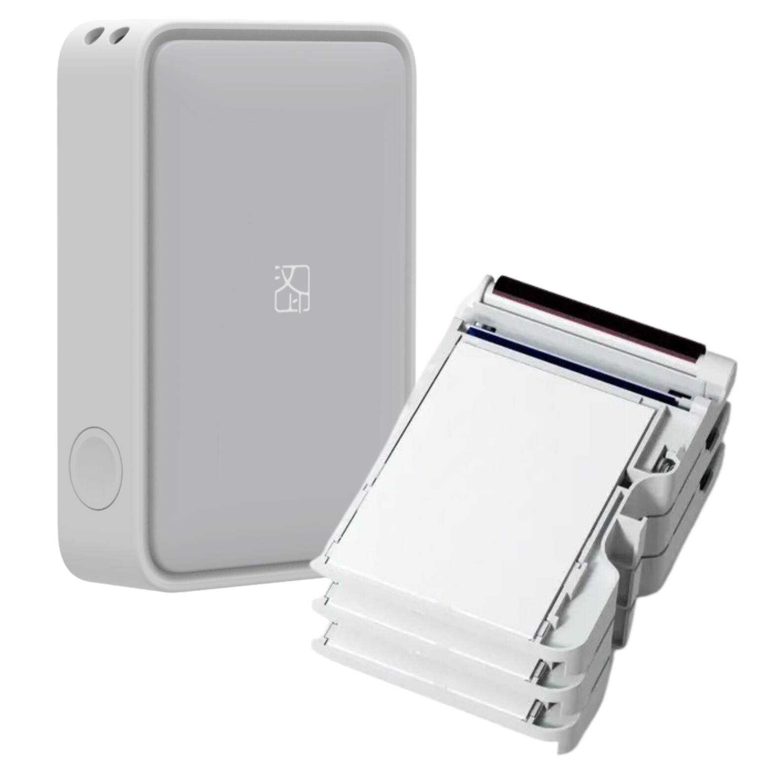Front. Hanin - PIX22 2x3" Instant Photo Printer,  Dye-Sublimation Printing, Includes 2x3-in Paper Cartridge Pack of 3 (30 Sheets) - Grey.