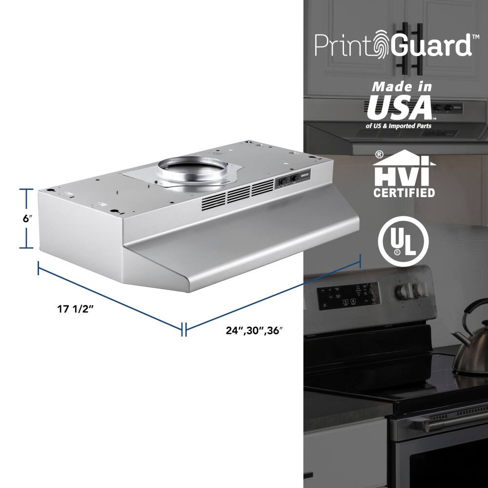 Print Guard TM 1 Made in USA of US & Imported Parts HVI CERTIFIED 17 1/2" 24", 30", 36"