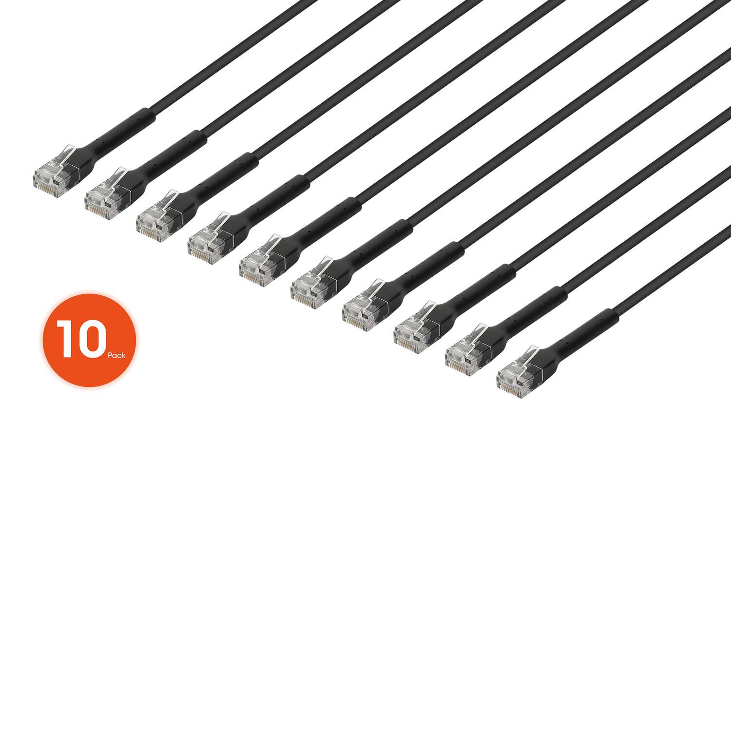 Alt View 2. Intellinet - CAT-6 U/UTP FlexiBoot Slim Network Patch Cable 10 Pack 3 ft.