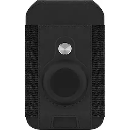 Front. SaharaCase - Airtag Wallet Case with MagSafe for Apple iPhone - Scorpion Black.