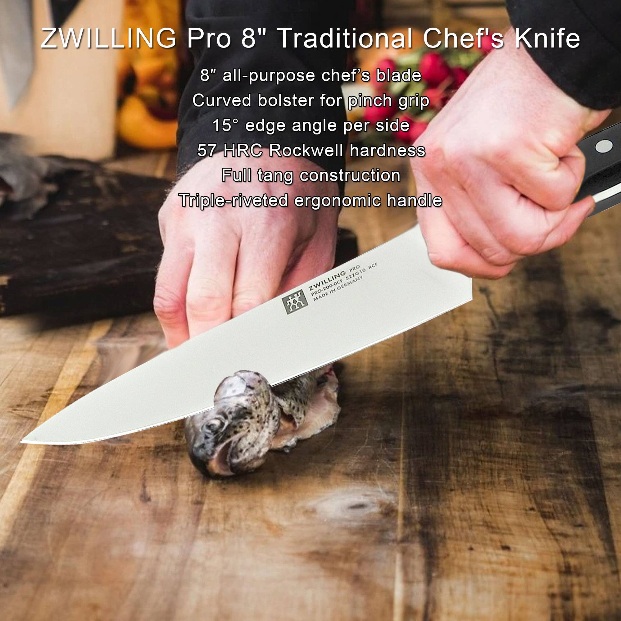 ZWILLING - Pro 8-inch Traditional Chef's Knife - Stainless Steel - Thumbnail 3