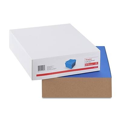 Alt View 4. Staples - Staples Reinforced File Folders, 1/3-Cut Tab, Letter Size, Blue, 100/Box (ST508911-CC) - Blue.