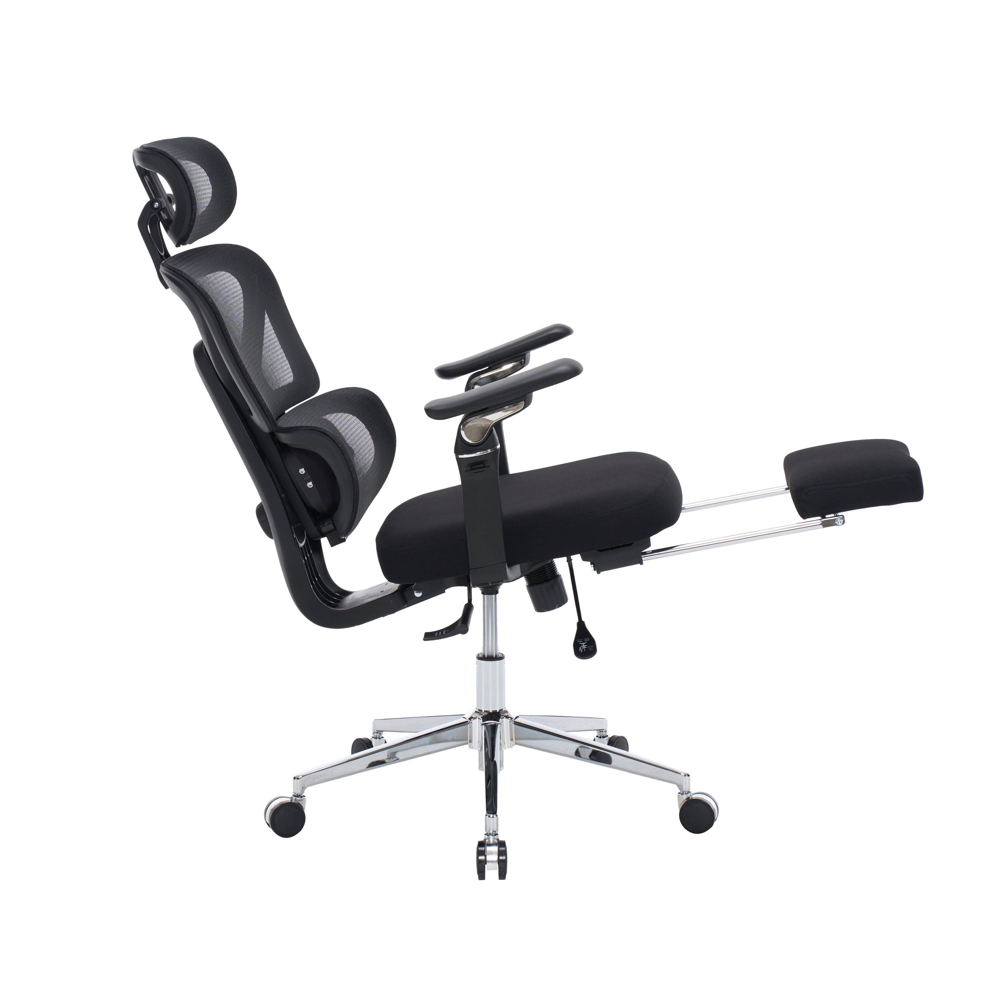 Alt View 3. Forest'nSky - Black Ergonomic Home Office Desk Chair with Massage Lumbar Support - Black.