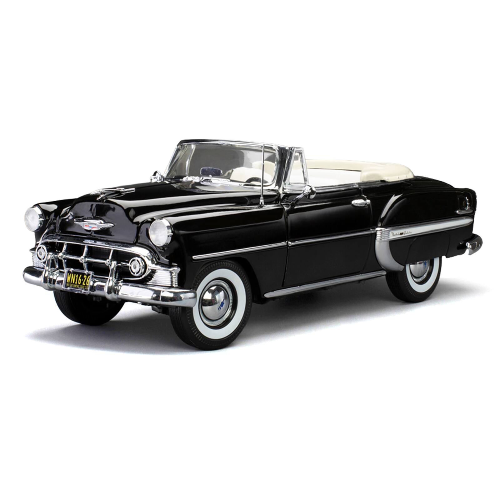 Front. Sun Star - 1953 Chevrolet Bel Air Open Convertible Black "American Collectibles" Series 1/18 Diecast Model Car by Sun Star.