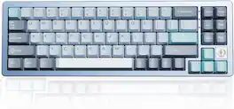 Wikistore - AL71 75% Mechanical Keyboard,Full Aluminum CNC,Hot Swappable Gasket,NKRO RGB Backlight Creamy Typing - Blue