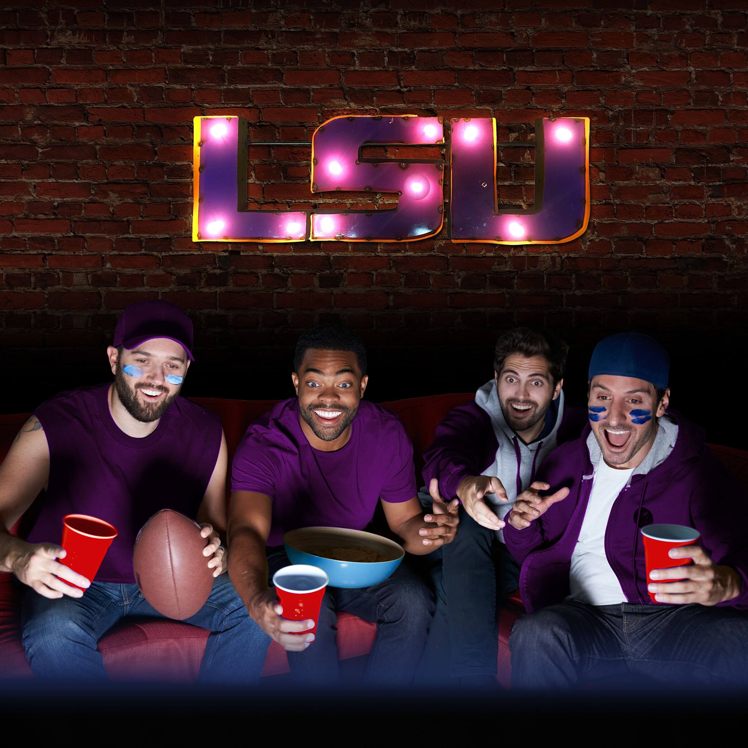 Alt View 2. Imperial - LSU Tigers Logo Lighted Recycled Metal Sign - Multicolor.