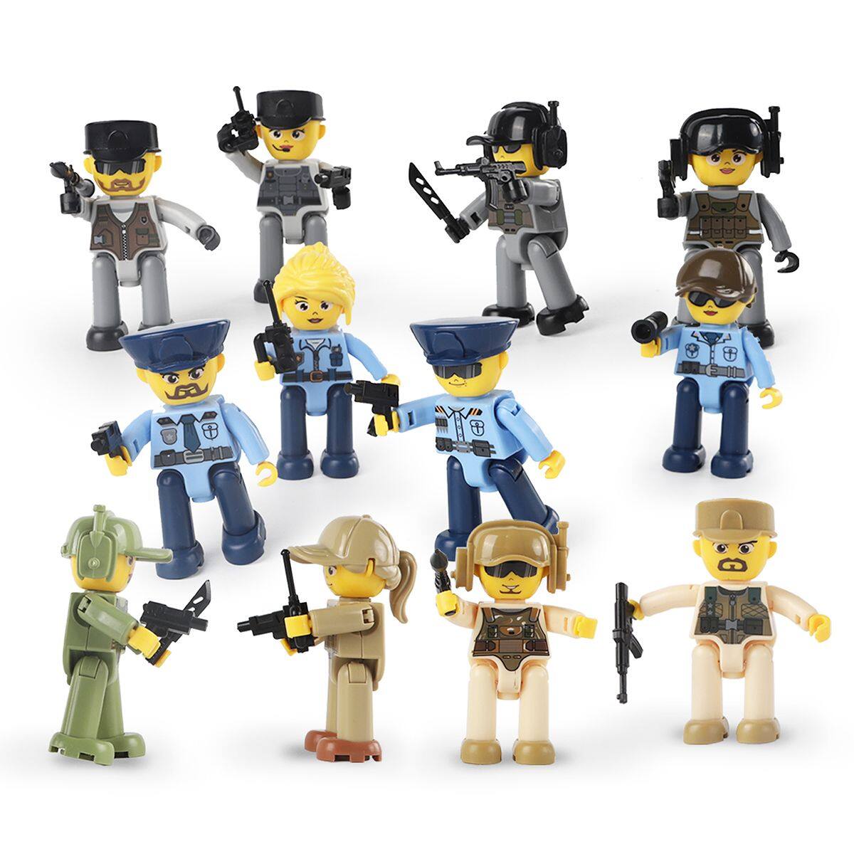 Alt View 1. PicassoTiles - PicassoTiles Magnetic Action Figures Law Enforcement Character Set, Building Block Tiles Magnet Expansion Pack Toys.