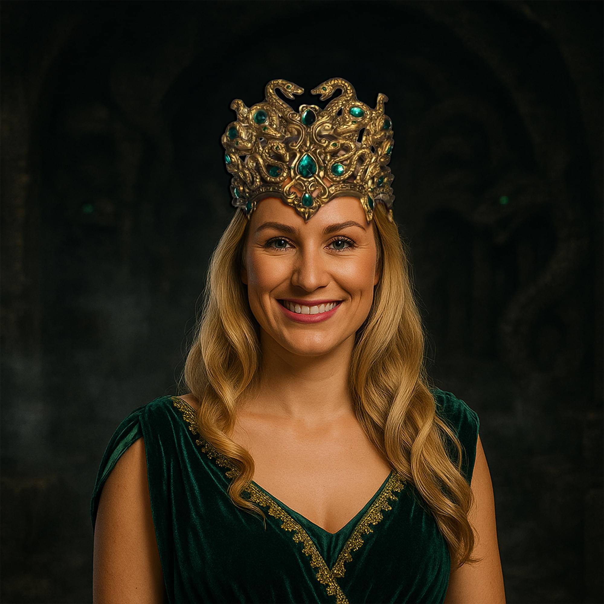 Alt View 2. Underwraps - Medusa Gold Snakes Adult Costume Headpiece - Gold.