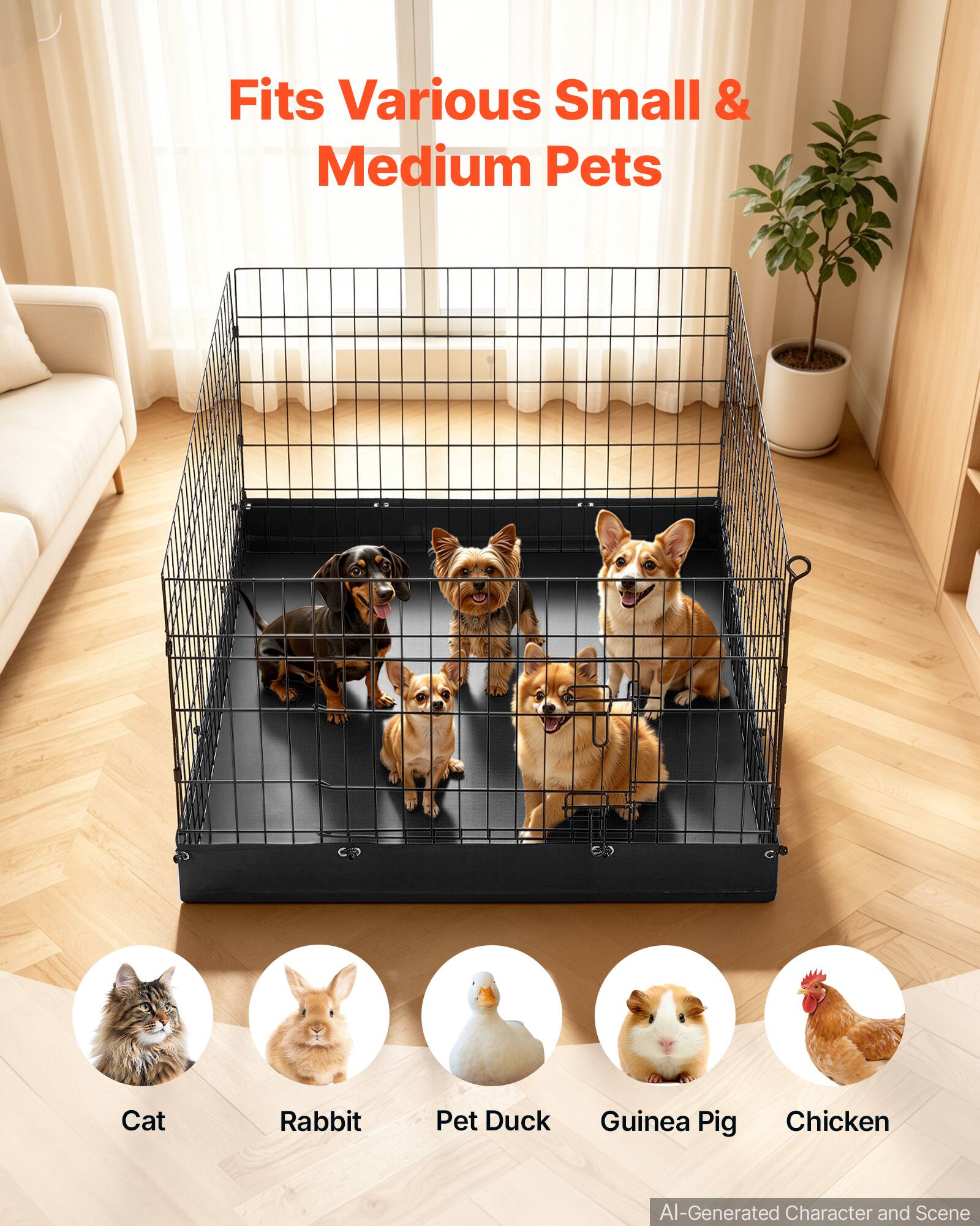 Fits Various Small & Medium Pets

Cat
Rabbit
Pet Duck
Guinea Pig
Chicken

AI-Generated Character and Scene