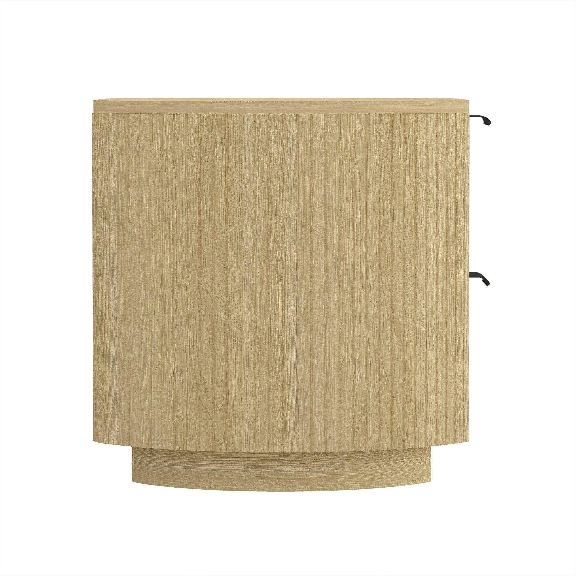 Alt View 3. Manhattan Comfort - Olivia Modern 27" Nightstand - Set of 2 - Natural Oak.