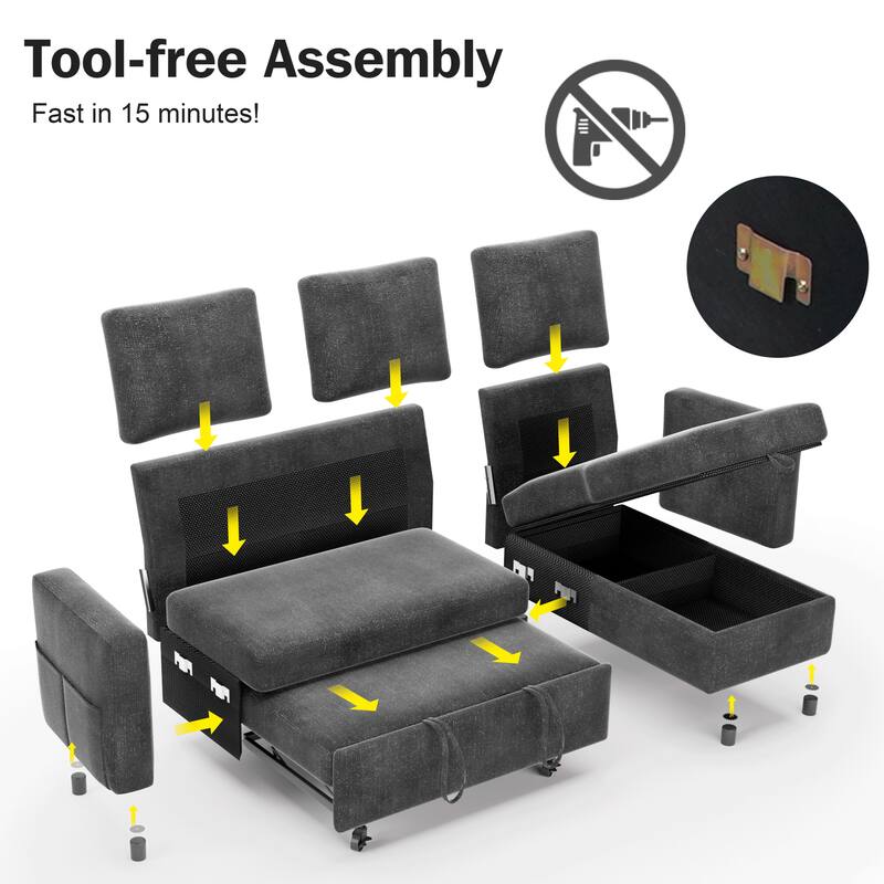 Tool-free Assembly  
Fast in 15 minutes!