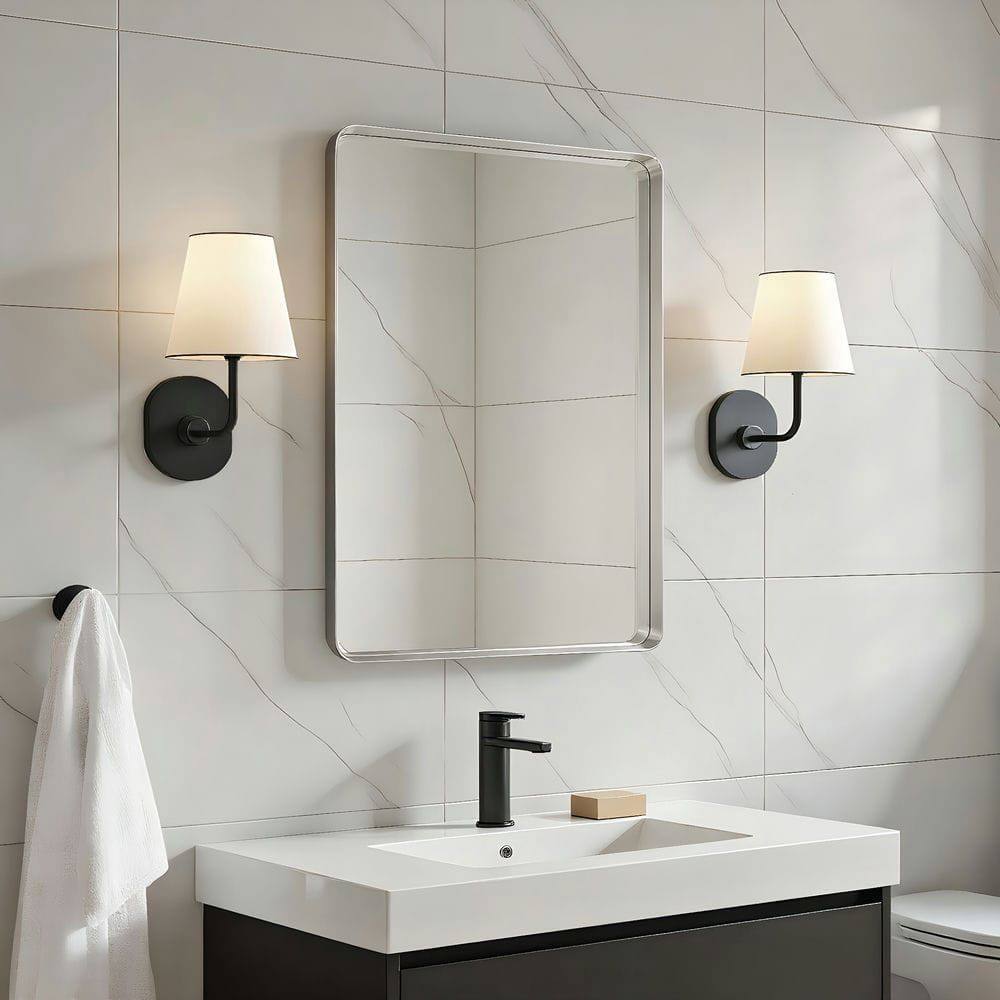 Alt View 10. Kadyn - 30x22 Inch Vertical Rectangle Wall Mirror with Rounded Corners and Silver Frame - Silver.