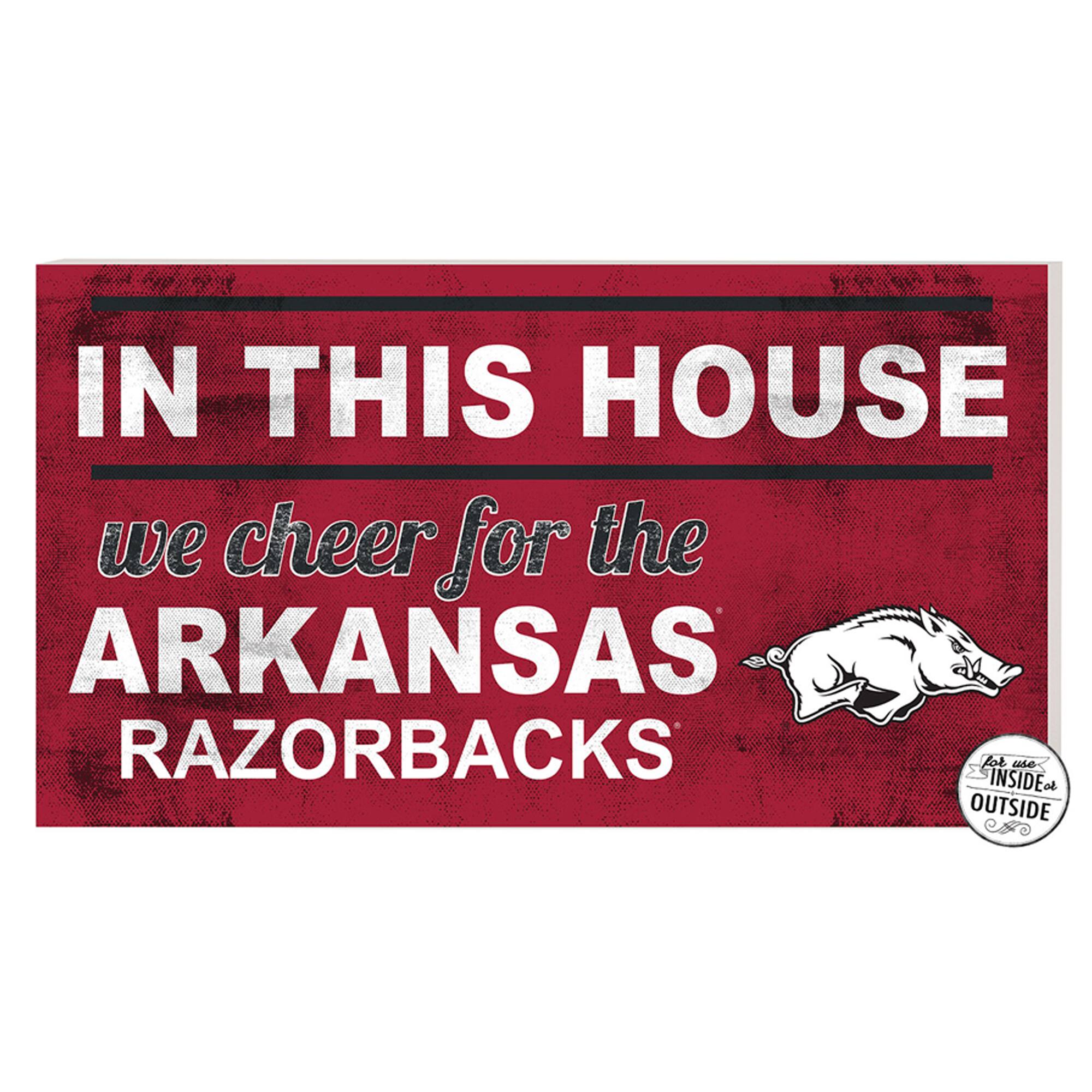 Arkansas Razorbacks 11'' x 20'' Indoor/Outdoor In This House Sign
