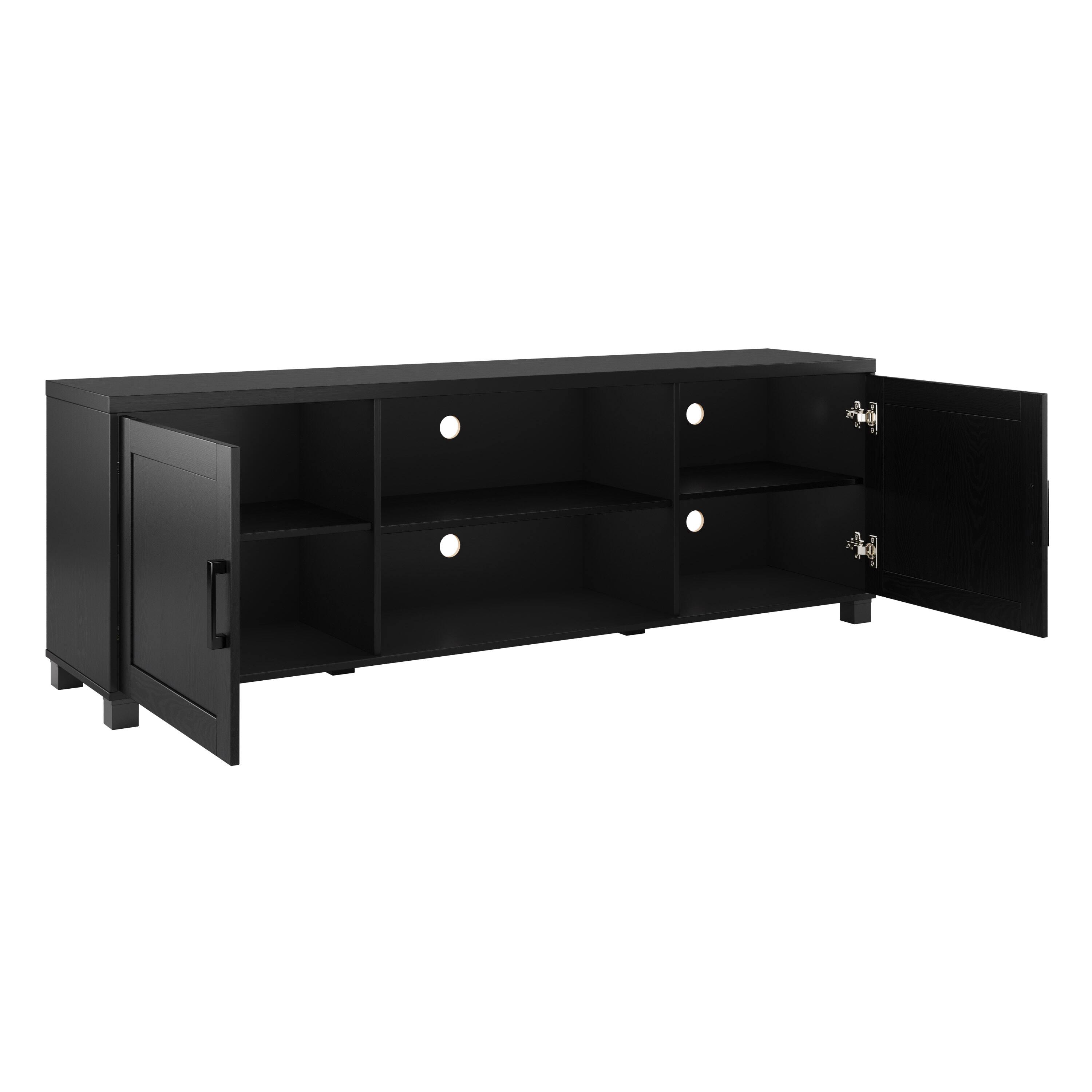 Alt View 1. CorLiving - Virlomi Collection TV Stand with Cabinets for Most TVs up to 85" - Black Ravenwood.