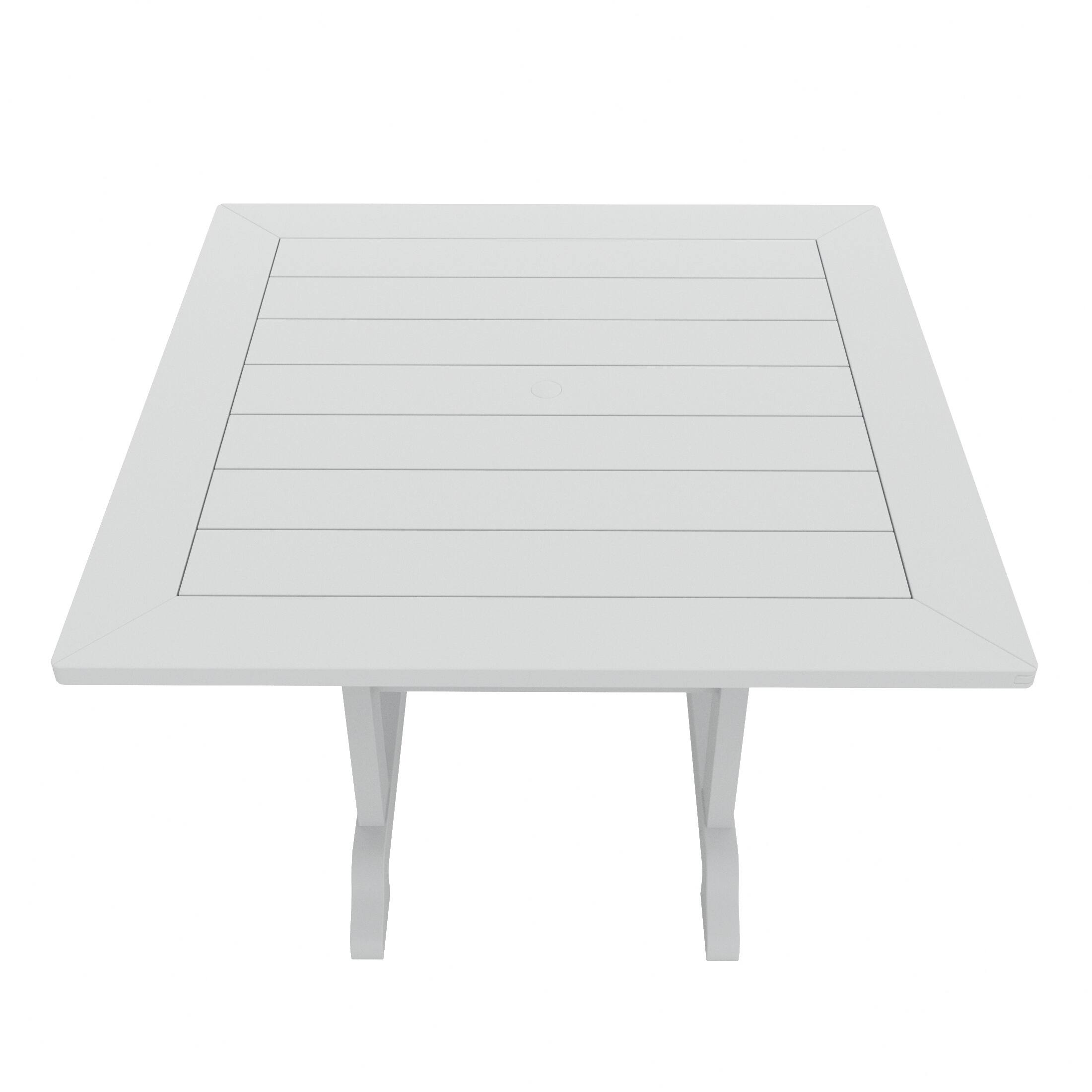 Alt View 1. WestinTrends - WestinTrends Malibu 43" Outdoor Patio Square Dining Table - White.