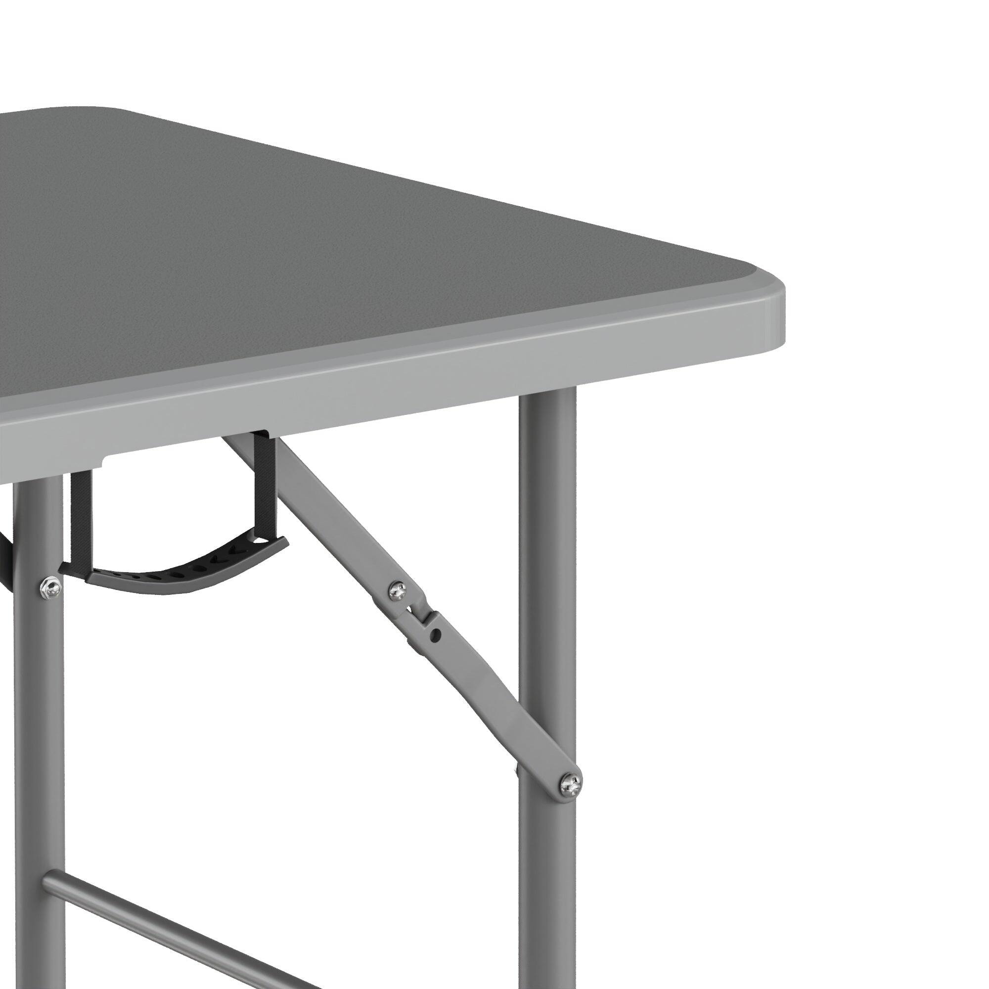 Left. Vecelo - Portable Folding Card Table– HDPE Space Saving Folding Table for Indoor Outdoor Events - Grey.